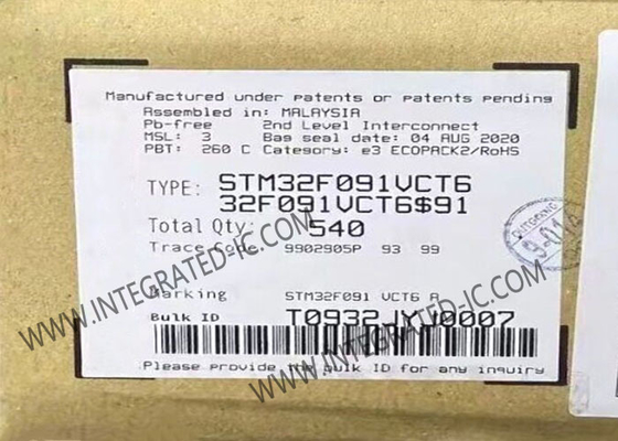 STM32F091VCT6 Μικροελεγκτής MCU 32-bit 48MHz ARM Cortex-M0 Εγκατεστημένος MCU