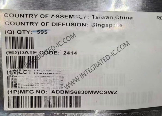 Συμπληρωμένο κύκλωμα chip ADBMS6830MWCSWZ 16-κανάλι πολυκύτταρο μόνιτορ μπαταρίας