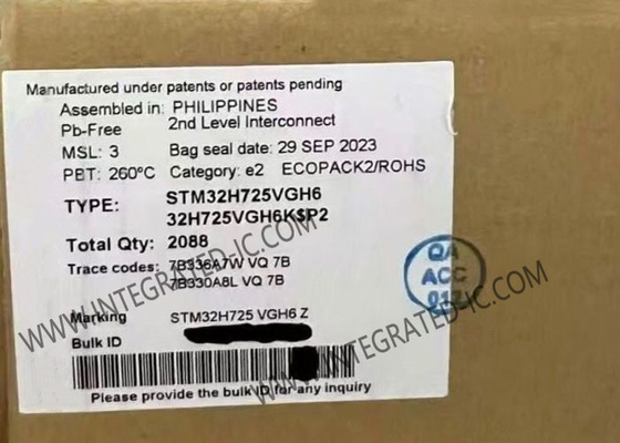 Μικροελεγκτής MCU STM32H725VGH6 ARM Cortex-M7 MCU με 564 KB RAM