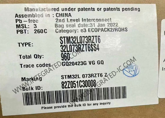 Μικροελεγκτής MCU STM32L073RZT6 Ultra Low Power ARM Μικροελεγκτές 32MHz CPU