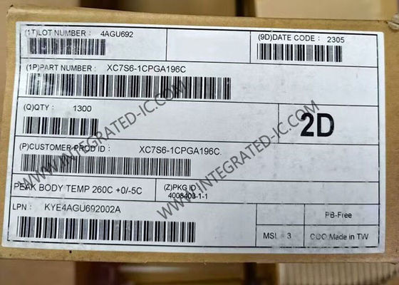 Λιτός-7 προγραμματίσημη σειρά πυλών τομέων τσιπ XC7S6-1CPGA196C FPGA 196-CSPBGA