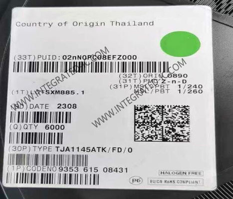 TJA1145ATK Ολοκληρωμένο Κύκλωμα Πομποδέκτη CAN Υψηλής Ταχύτητας με Ρυθμό Δεδομένων 5 Mb/s και Προστασία ESD 8 kV