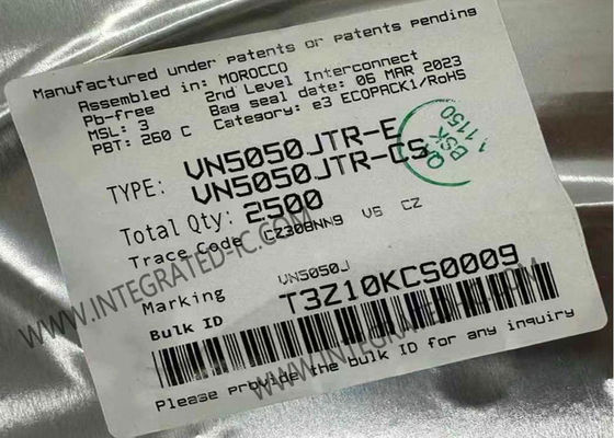 VN5050JTR Μονοκάναλο IC Chip Οδηγού Υψηλής Πλευράς με Ρεύμα Εξόδου 2 A και Τάση Τροφοδοσίας 4.5 V έως 36 V για Εφαρμογές Αυτοκινήτου