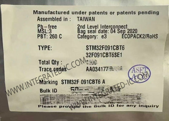STM32F091CBT6 32-Bit Μονοπύρηνος 48MHz Μικροελεγκτής MCU IC