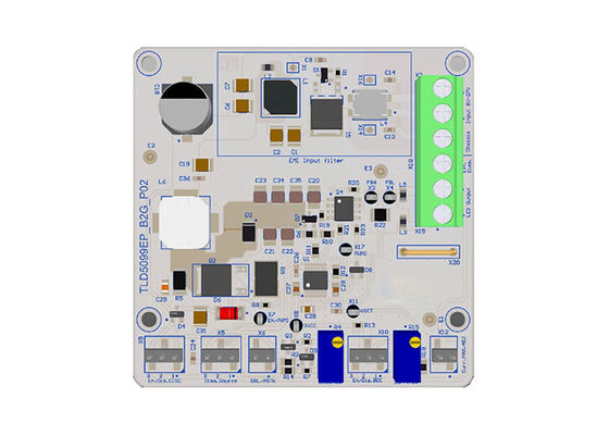 TLD5099EP-B2G-EVALKIT Embedded Solutions 1 Πίνακας Αξιολόγησης Οδηγού LED με Δυνατότητα Ρύθμισης της Έντασης, Μη Απομονωμένης Εξόδου