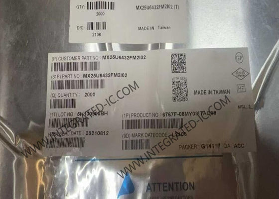 MX25U6432FM2I02 Ολοκληρωμένο κύκλωμα μνήμης NOR Flash 64Mbit με διασύνδεση SPI 133 MHz σε πακέτο SOP8
