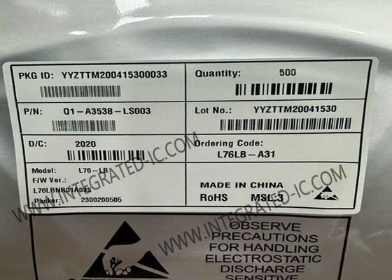 L76LB-A31 Ασύρματη Επικοινωνία GNSS Module 2.8V έως 4.3V με 33 κανάλια παρακολούθησης και 99 κανάλια λήψης