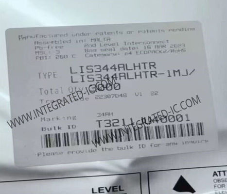 LIS344ALHTR Αισθητήρας IC Επιταχυνσιόμετρο Χωρητικότητας 3-Αξόνων Χαμηλής Ισχύος με Αναλογική Έξοδο