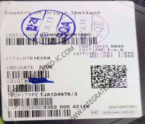 TJA1049TK Ολοκληρωμένο Κύκλωμα Chip 5Mbps Πομποδέκτης CAN Υψηλής Ταχύτητας με Υστέρηση Δέκτη 300 mV και Τάση Τροφοδοσίας 4.75V ~ 5.25V