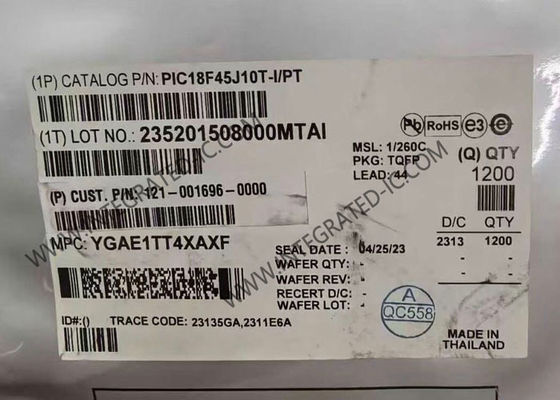 PIC18F45J10T-I/PT Μικροελεγκτής MCU 8-Bit 40MHz με 32 kB Μνήμη Προγράμματος