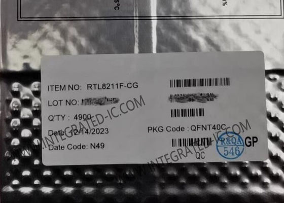 RTL8211F-CG Ethernet IC Ενσωματωμένος δέκτης δέκτη Ethernet 10/100/1000M με πακέτο QFN40 και συμμόρφωση IEEE 802.3