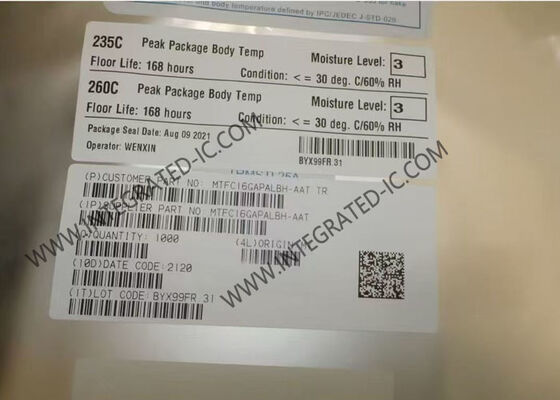 MTFC16GAPALBH-AAT Μνήμη IC Chip 16GB eMMC 5.1 Μνήμη IC TFBGA-153 Πακέτο