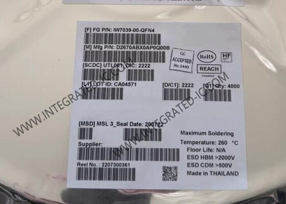 IW7039-00-QFN4 Chip ολοκληρωμένου κυκλώματος με 32 κανάλια LED οδηγοί υποβοηθητικού φωτισμού με υψηλό δυναμικό εύρος (HDR) και ρεύμα εξόδου 66 mA