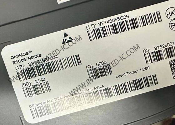 BSC097N06NS 60V N-Channel Power MOSFET Τρανζίστορ με 46A Ρεύμα Αποστράγγισης Ολοκληρωμένο Κύκλωμα Chip