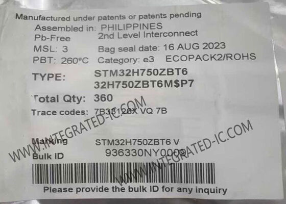 STM32H750ZBT6 32-bit Μικροελεγκτής MCU με 480MHz ARM Cortex-M7, 128 kB Μνήμη Flash και 144-LQFP Πακέτο