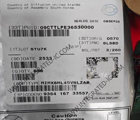 MIMX8ML4DVNLZAB Μικροελεγκτής MCU 4 πυρήνες 64 bit μικροεπεξεργαστής IC με ισχύ έως 1,8 GHz στο LFBGA548 Package