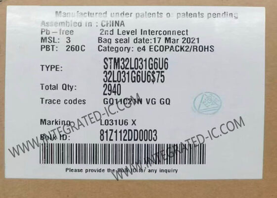 STM32L031G6U6 Ultra-Low-Power 32-bit ARM Cortex-M0+ Μικροελεγκτής MCU