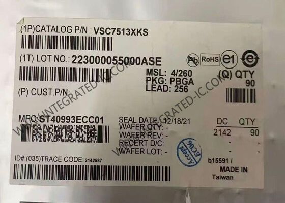 VSC7513XKS Ethernet IC 8-Θυρών Βιομηχανικός Gigabit Ethernet Switch Με 4 Cu PHYs