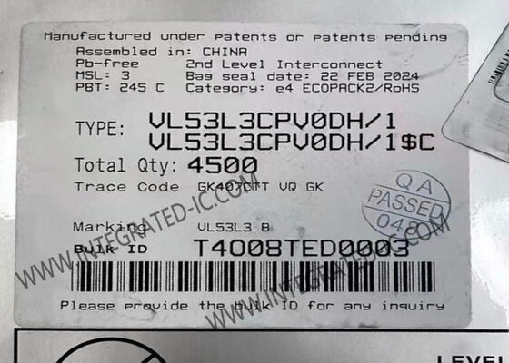 Αισθητήρας Time-of-Flight VL53L3CPV0DH/1 με ανίχνευση πολλαπλών στόχων, εμβέλεια 3 m και αυτόματη διόρθωση μουτζούρας