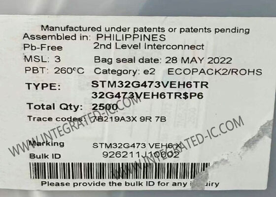 STM32G473VEH6TR Μικροελεγκτής MCU 32-Bit ARM Cortex-M4 με ταχύτητα 170MHz και μνήμη flash 512KB