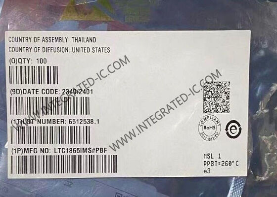 LTC1865IMS 16-Bit 250Ksps 2-Channel ADC Ολοκληρωμένο Κύκλωμα Chip σε Πακέτο MSOP-10