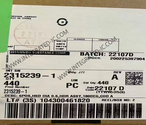 2315239-1 6 Θέση Προστατευόμενη Αγορά Οχημάτων HSD Σύνδεσμος Δεδομένων 100V Wire-to-Board Vertical Mount