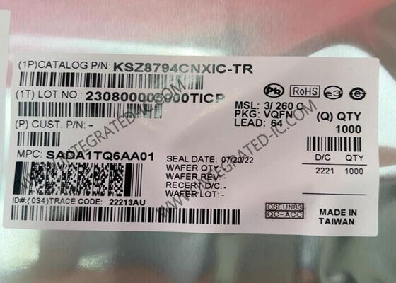 KSZ8794CNXIC Ethernet IC 4-Port Managed Ethernet Switch Chip σε πακέτο QFN-64