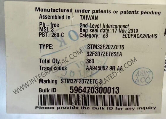 STM32F207ZET6 32-bit ARM Microcontroller MCU με ταχύτητα 120MHz στο πακέτο 144-LQFP