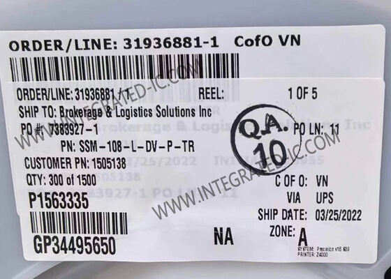 SSM-108-L-DV-P-TR Συνδετήρες 0.100" Pitch Υποδοχές PCB 16POS Συνδετήρες Board To Board