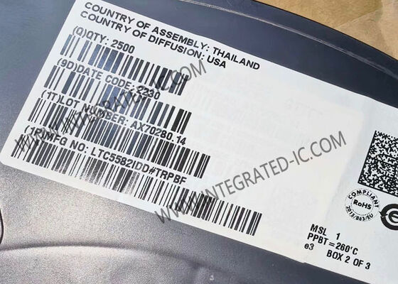 ΛTC5582IDD Ενσωματωμένο κύκλωμα Chip RMS ανιχνευτής ισχύος με συχνότητα 40MHz έως 10GHz και δυναμικό εύρος 57dB ±0.5dB ακρίβεια