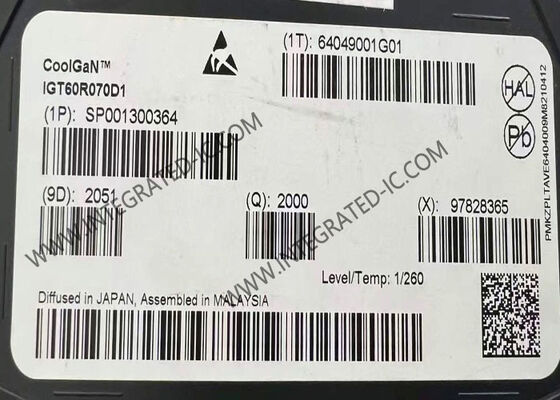IGT60R070D1 GaN IC 600V Power Transistor με 55 mΩ RDS ((on) και υπερταχείας διακόπτη για υψηλή απόδοση