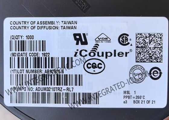 ADUM3210TRZ Διπλό κανάλι ψηφιακού απομονωτή IC chip με 2500Vrms απομόνωση και βελτιωμένη αξιοπιστία ESD