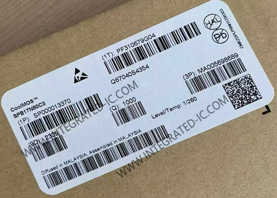 SPB17N80C3 Τρανζίστορα MOSFET ισχύος με 800V τάση αποστράγγισης 17A συνεχούς ρεύματος αποστράγγισης και τεχνολογία CoolMOSTM