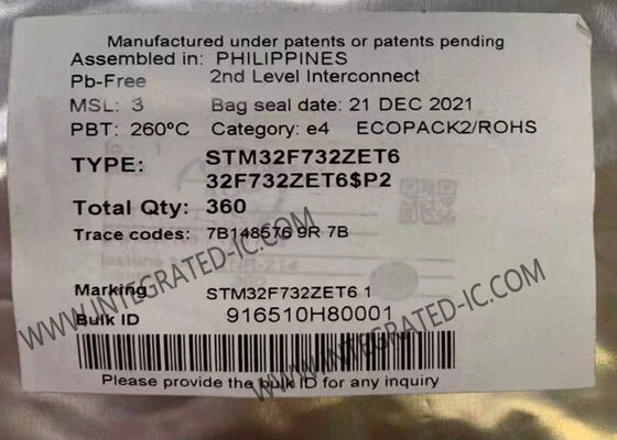 Μικροελεγκτής STM32F732ZET6 MCU 216MHz Μονοπύρηνος με Γρήγορη Είσοδο/Έξοδο και Συσκευασία 144LQFP
