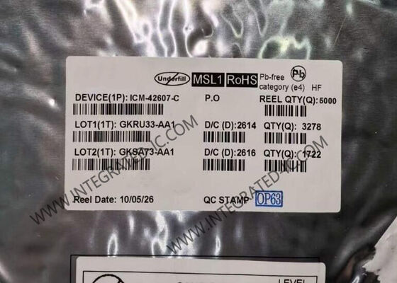 ICM-42607-C Αισθητήρας κίνησης MEMS υψηλής απόδοσης 6 αξόνων με χαμηλή κατανάλωση ενέργειας και ανάλυση ADC 16-bit
