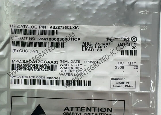 Διασύνδεσμος Ethernet IC KSZ8795CLXIC Ενσωματωμένος διακόπτης Ethernet 5 θύρων LQFP-80 Ethernet Chip