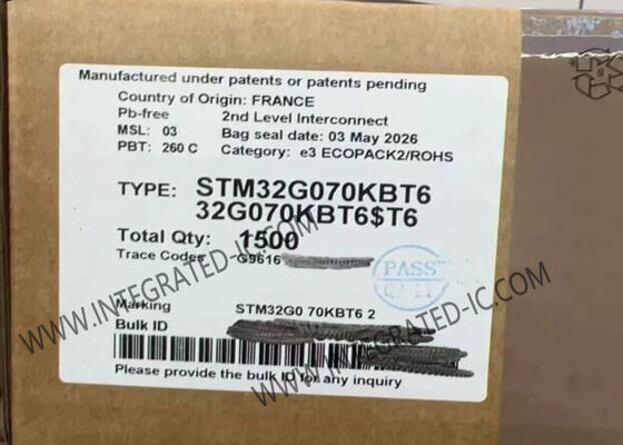 STM32G070KBT6 τριανταδυάμπιτο ολοκληρωμένο κύκλωμα 32-LQFP μικροελεγκτών ενιαίος-πυρήνων 64MHz 64KB