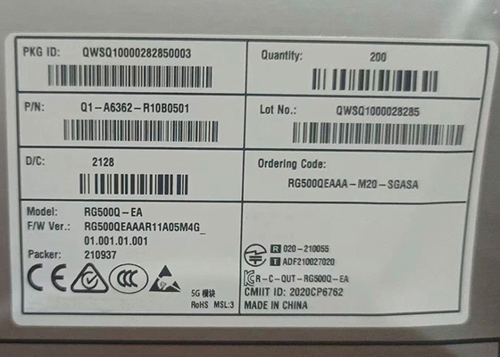 RG500Q Sub-6 GHz LGA 5G Μονάδα, Μονάδα Πληροφορητή 6GHz Αντένα
