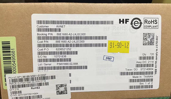 88E1680-A2-LKJ2C000 Οκτώ θύρες 10/100/1000Mbps Ενεργειακά αποδοτικός δέκτης Ethernet