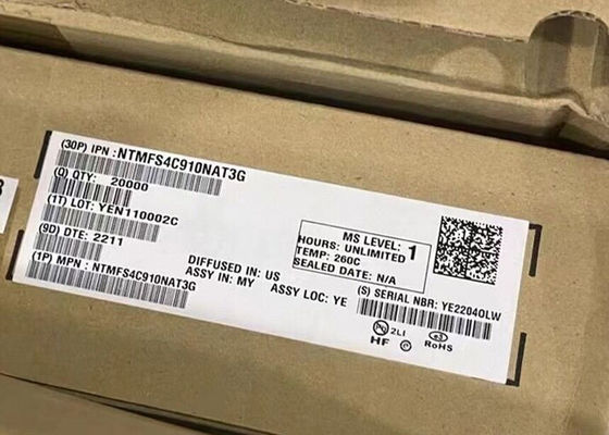 Ενοποιημένο κύκλωμα Τσιπ NTMFS4C910NAT3G 30V Μοναδικός N-Channel MOSFET Τρανζίστορες