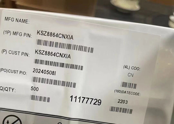 Επικοινωνιακό διακόπτη Ethernet KSZ8864CNXIA 48mA Ενσωματωμένο 4-Port 10/100 Επικοινωνιακό διακόπτη Ethernet QFN-64