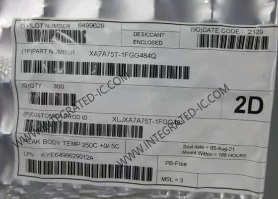 Artix-7 ολοκληρωμένο κύκλωμα XA7A75T-1FGG484Q 75520 LE FPGA λογικής XA - προγραμματίσημη σειρά πυλών τομέων