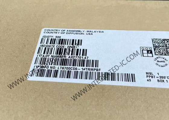 LT6700CS6-1 Συμπληρωμένο κύκλωμα Chip Μικροηλεκτρική χαμηλής τάσης διπλός συγκριτής με αναφορά 400mV