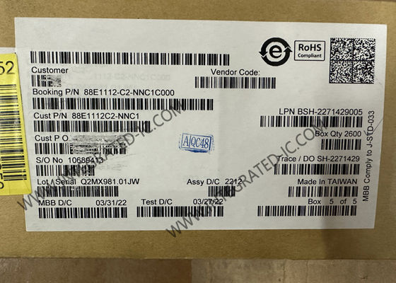 Ηλεκτρονική σύνδεση Ethernet IC 88E1112-C2-NNC1C000 Ενσωματωμένη