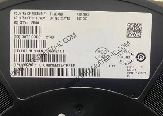 Συμπληρωμένο κύκλωμα chip LTC7003EMSE 60V Προστατευόμενος υψηλής πλευράς NMOS Static Switch Driver