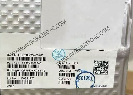 Διασύνδεση Ethernet IC YT8521SH-CA Μία θύρα 1000M Ethernet PHY Layer Chip QFN48