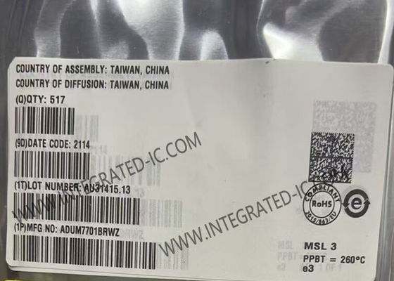 ADUM7701BRWZ Τσιπ ολοκληρωμένου κυκλώματος 16Bit Απομονωμένος Σίγκμα Δέλτα Μεταμορφωτής