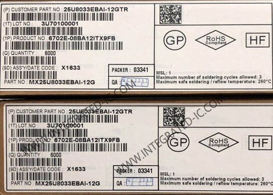 MX25U8033EBAI-12G Chip IC μνήμης 8Mbit CMOS MXSMIOTM NOR IC μνήμης flash WLCSP-8