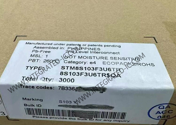 STM8S103F3U6TR Μικροελεγκτής MCU 8-bit Μικροελεγκτής IC 16MHz Εγκατεστημένος MCU