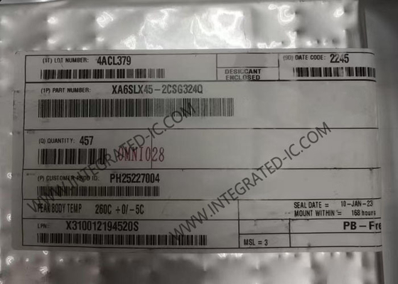XA6SLX45-2CSG324Q Πεδίο Προγραμματιζόμενη Πύλη Μαρί Σπαρτιάτης-6 Αυτοκινητοβιομηχανία FPGA IC Πακέτο CSBGA-324